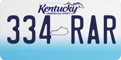 KY license plate 334RAR