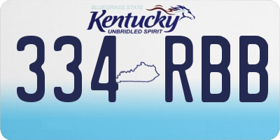 KY license plate 334RBB