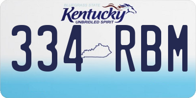 KY license plate 334RBM