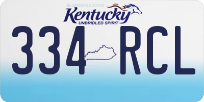 KY license plate 334RCL