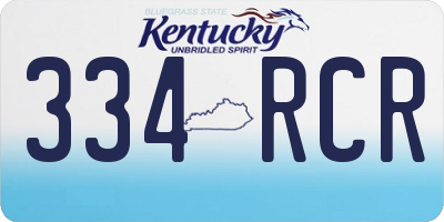 KY license plate 334RCR