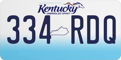 KY license plate 334RDQ