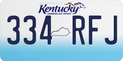 KY license plate 334RFJ