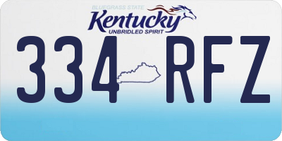 KY license plate 334RFZ