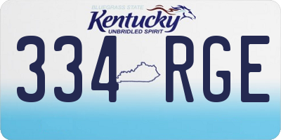 KY license plate 334RGE