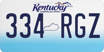 KY license plate 334RGZ