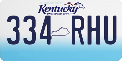 KY license plate 334RHU