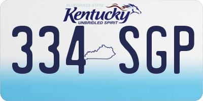KY license plate 334SGP