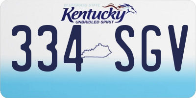 KY license plate 334SGV