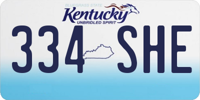 KY license plate 334SHE