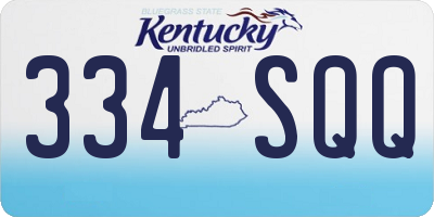 KY license plate 334SQQ