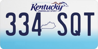 KY license plate 334SQT