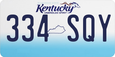 KY license plate 334SQY