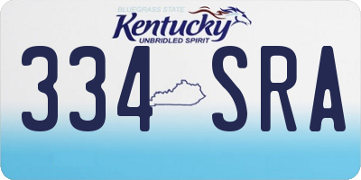 KY license plate 334SRA