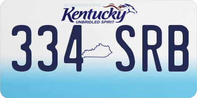 KY license plate 334SRB
