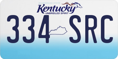 KY license plate 334SRC
