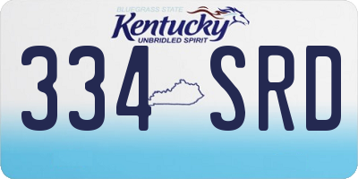 KY license plate 334SRD