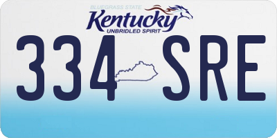 KY license plate 334SRE