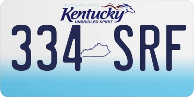 KY license plate 334SRF