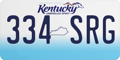 KY license plate 334SRG