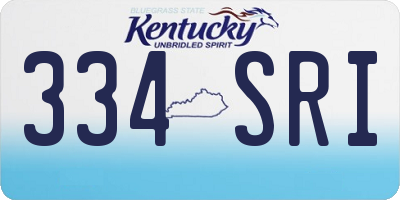 KY license plate 334SRI