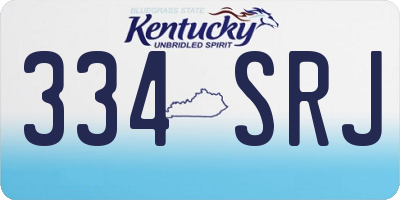 KY license plate 334SRJ