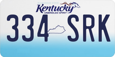 KY license plate 334SRK