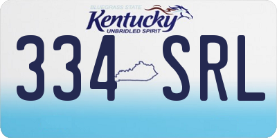 KY license plate 334SRL