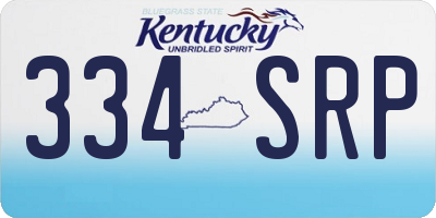 KY license plate 334SRP