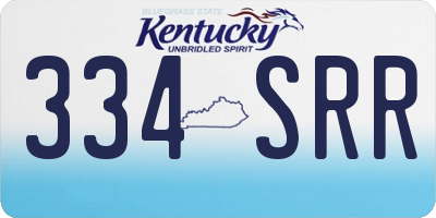 KY license plate 334SRR