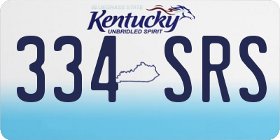 KY license plate 334SRS