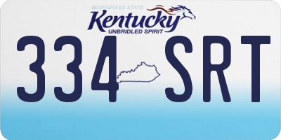 KY license plate 334SRT