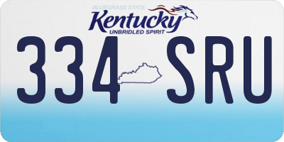KY license plate 334SRU