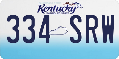 KY license plate 334SRW