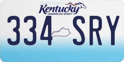 KY license plate 334SRY