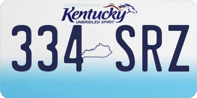KY license plate 334SRZ
