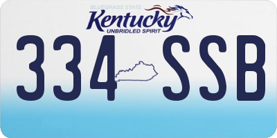 KY license plate 334SSB