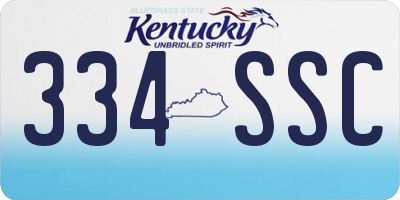 KY license plate 334SSC