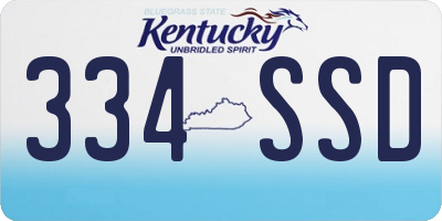KY license plate 334SSD