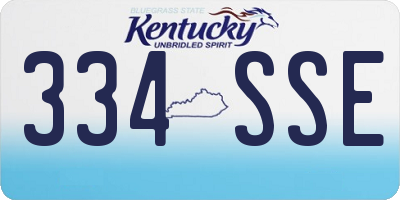 KY license plate 334SSE