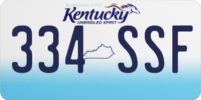 KY license plate 334SSF