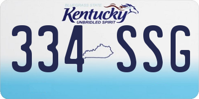 KY license plate 334SSG