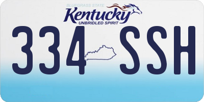 KY license plate 334SSH