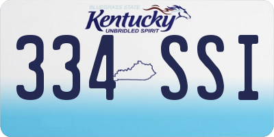 KY license plate 334SSI