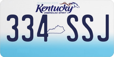 KY license plate 334SSJ