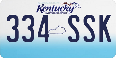 KY license plate 334SSK