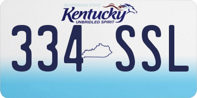 KY license plate 334SSL
