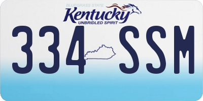 KY license plate 334SSM