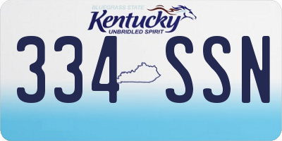 KY license plate 334SSN