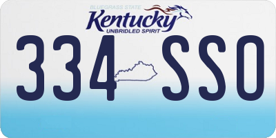 KY license plate 334SSO